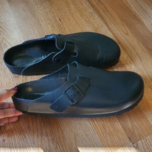 Birkenstock Men's Black Slip-On Comfort Clog with Adjustable Buckle, Size 43